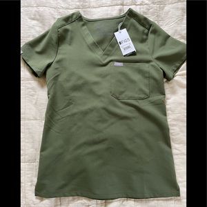 Women’s Figs scrubs Catarina top/olive green/XXS. Sold out limited edition color